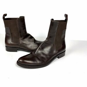 Jil Sander Dark Brown Leather Chelsea
Ankle Boots made in Italy size 36,5 US 6,5